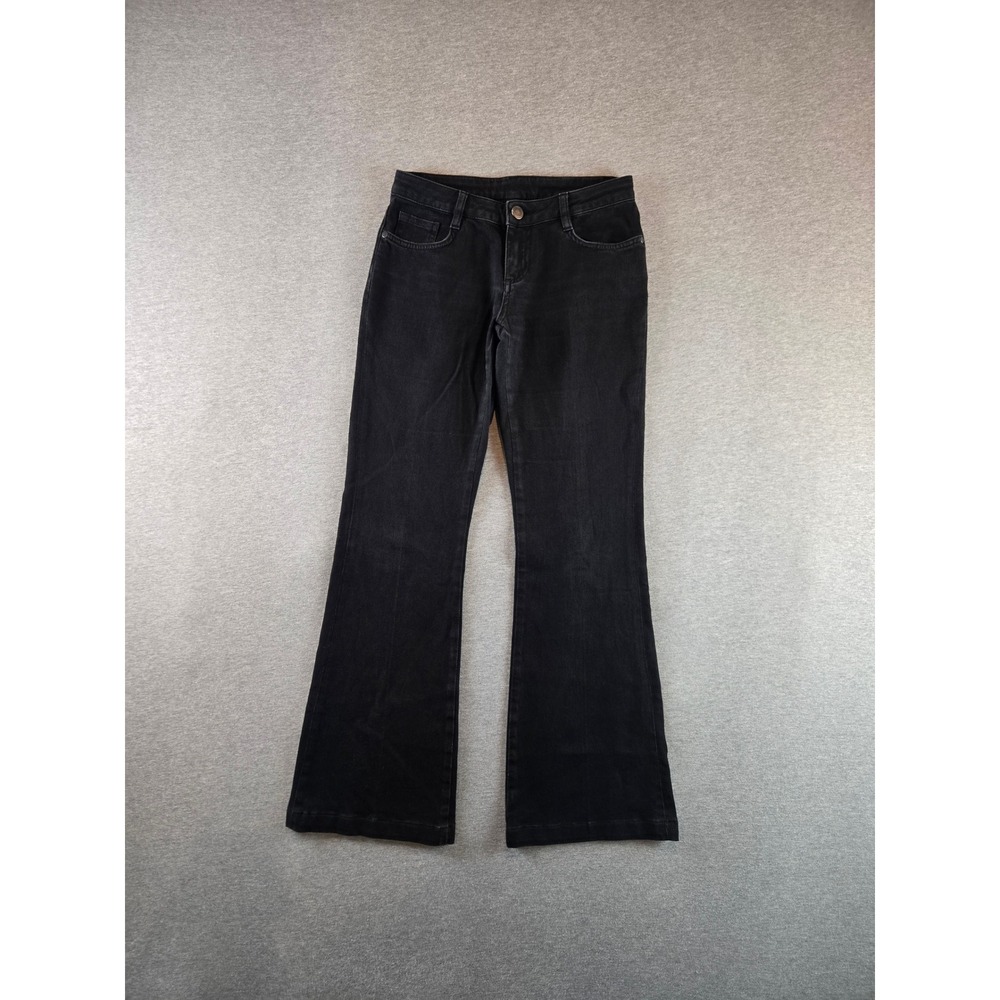 Maje Flared Jeans Womens 38 (28W) Black E11 HUDDLE Mid Rise Stretch Denim Boho